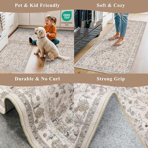 2x6 Washable Kitchen Runner Rug – Boho Vintage Non-Slip Carpet Runner - Image 5
