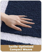 Color&Geometry Navy Blue Bathroom Rugs 30x20, Extra Soft Absorbent Microfiber - Image 3