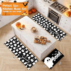 Halloween Kitchen Mats Set of 3, Spooky Boo Kitchen Rugs - Image 5