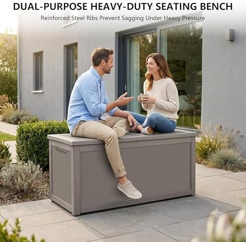 Outdoor Storage Box, 320 Gallon Waterproof Deck Box - Image 6