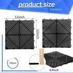 Barydat 24 Pcs 12x12 Garage Floor Tiles Interlocking Drainage - Image 2