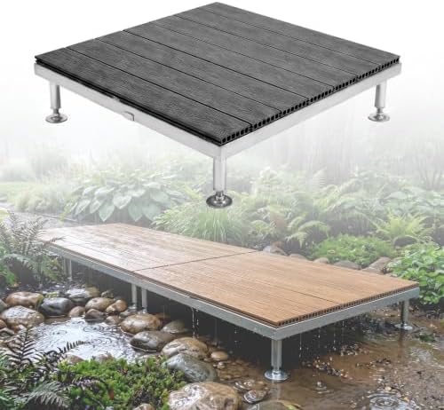 Modular Raised Deck Platform Floating Deck Kit Adjustable Feet All-Weather by MBBTAGHome