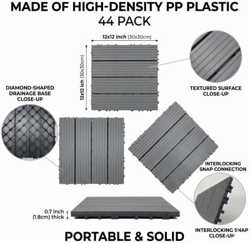 Weatherproof Interlocking Patio Tiles - Image 4