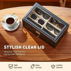 CO-Z Sunglasses Organizer with 12 Slots, 2 Story Leather Multi Sunglasses - Image 5