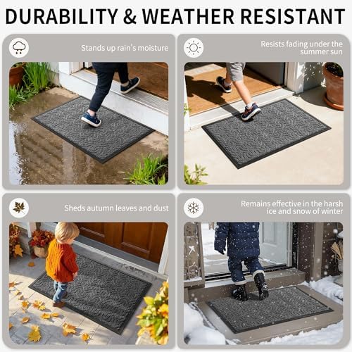 Yimobra Indoor Outdoor Mats for Front Door, Mix Grey - Image 4