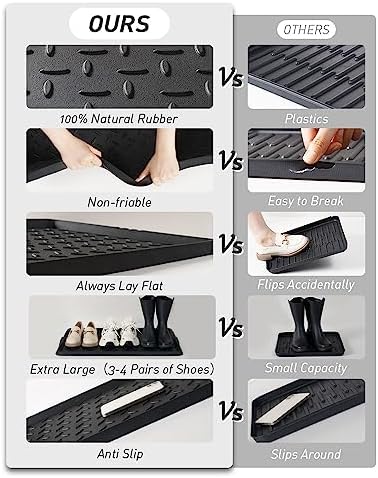 SUPENUIN 2PC Boot-Tray Heavy Duty Rubber Mat - Image 5