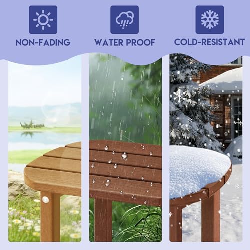 LZRS 2-Tier Patio Side Table, Heavy Duty HDPE Outdoor End Table - Image 5