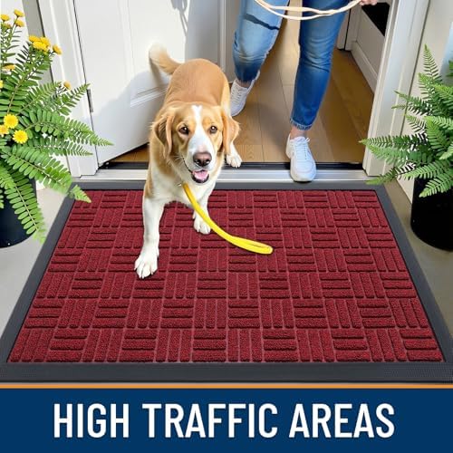 OLANLY Front Door Mat Outside Entrance 35x23, Heavy-Duty Rubber Doormat - Image 5