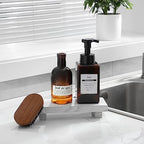 Wood Bathroom Tray Farmhouse Decor Kitchen Soap Holder, 8.7" X 3.6" White - Image 2