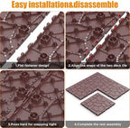 Plastic Interlocking Deck Tiles, 44 Pack, Simulated Gravel, Non-Slip Patio - Image 3