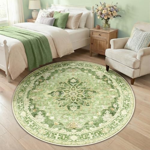 RELEANY Washable Area Rug, Round 5ft - Image 2