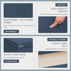 PINPLUS Folding Storage Ottoman Bench - Image 4