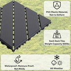 44 Pack Plastic Interlocking Patio Deck Tiles Waterproof All Weather - Image 5