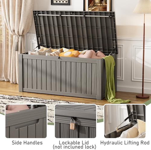 KAMABOKO Outdoor Storage Box, 150 Gallon Deck Box Outdoor Waterproof - Image 5