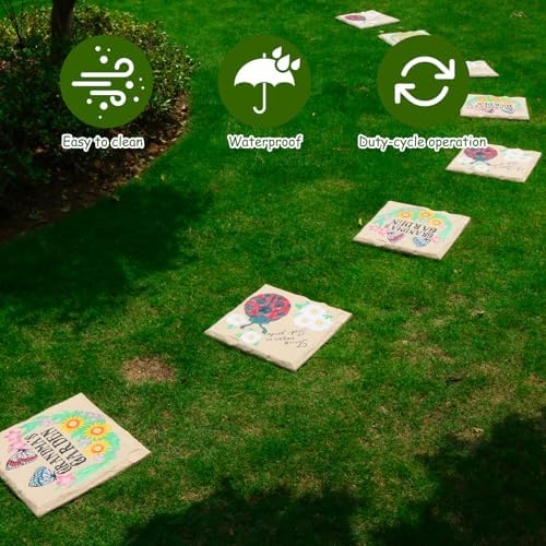 4Pcs Large Stepping Stones Outdoor Garden Walkway, Durable Plastic Pavers - Image 4