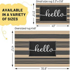 KILOCOCO Striped Rug 4x6 ft Washable Woven Front Door Rug - Image 2