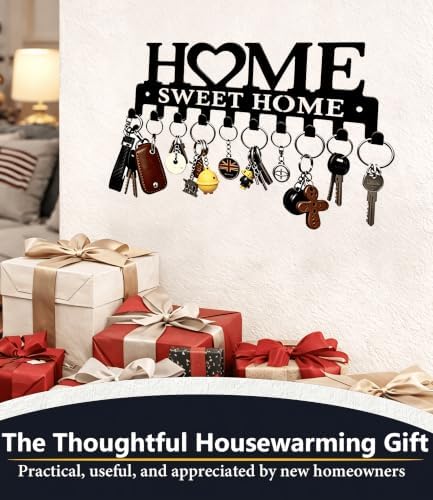 Key Holder Hooks Organizer Hanger Rack Wall Mounted Sweet Home Metal Decor - Image 6