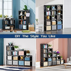 Mavivegue Bookshelf, 15 Cube Storage Organizer, Book Shelf Organizer - Image 3