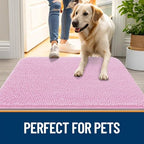 OLANLY Dog Door Mat for Muddy Paws 48x30, Super Absorbent Chenille Mud Mat - Image 6