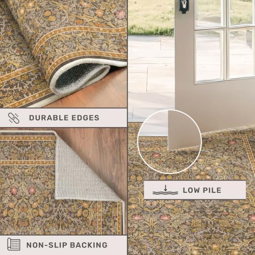 3x10 Long Runner Rugs for Hallway Non Slip, Geometric Floral Design Washable - Image 5