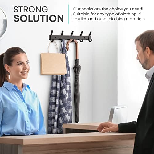Coat Rack Wall Mount – 15 Inch Stainless Steel Hook Rail - Image 5