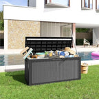 PatioZen 100 Gallon Deck Box Lockable Waterproof Outdoor Storage Black - Image 6