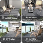 44 Pack Plastic Interlocking Patio Deck Tiles Waterproof All Weather - Image 3