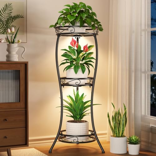 LASZOLA 3 Tiers Metal Corner Plant Stand Tall by LASZOLA