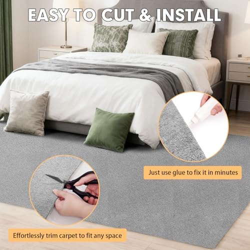 Grefinity Marine Carpet, 6 FT x 23 FT Gray Indoor Outdoor Carpet - Image 5