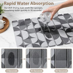 Large Stone Dish Drying Mat for Kitchen Counter, Quick Dry Diatomaceous Earth - Image 4