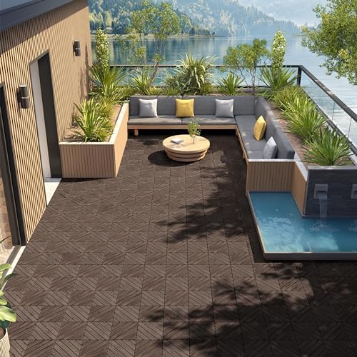 Yaheetech 27PCS Interlocking Deck Tiles Outdoor Patio Flooring - Image 3