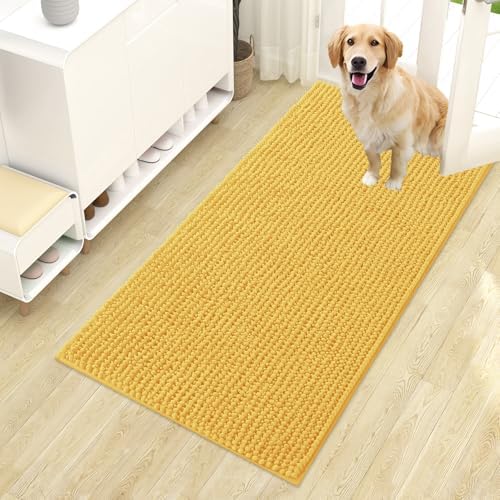 OLANLY Dog Door Mat for Muddy Paws 44x24, Extra Absorbent Chenille Mud Mat by OLANLY