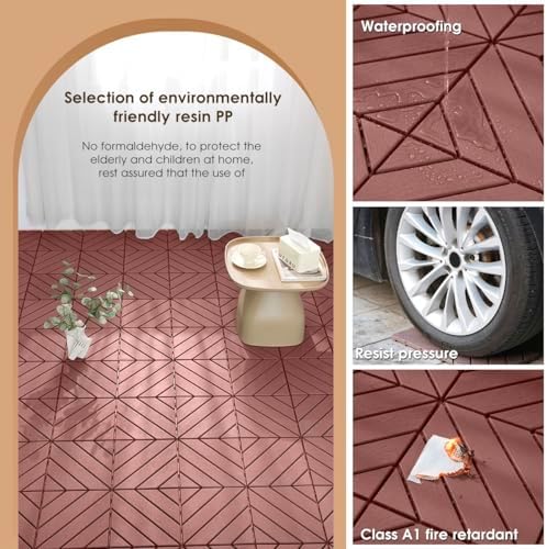 Interlocking Deck Tiles Waterproof and Non-Slip Patio Deck Tiles 44 Pack - Image 3