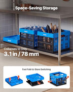 VEVOR Plastic Collapsible Storage Bins, 25L 3 Packs, Stackable Folding Storage - Image 4