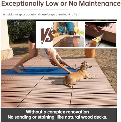 EchoDeck Interlocking Deck Tiles, 44 Pack Deck Tiles Interlocking Outdoor All - Image 7