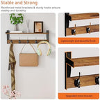 Coat Rack with Wall Mount, 23 Inch Long Entryway Wall Shelf with Hooks - Image 5