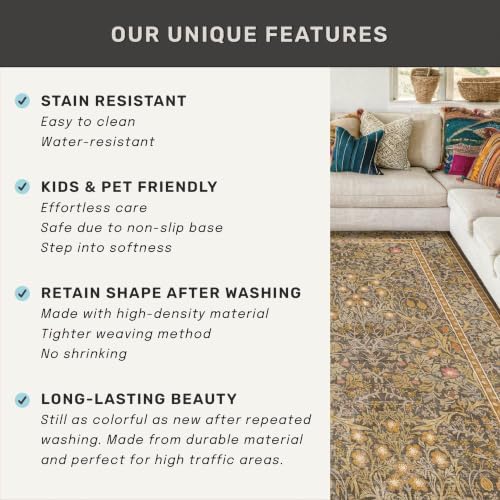 Brown Washable 2x4 Entry Rug - Image 6