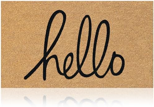 Coir Welcome Mat, Hello Classic, 17 x 29 in by AmaruDoorMats
