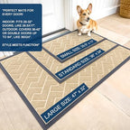 OLANLY Front Door Mat Outside 47x23, All-Season Absorbent Rubber Doormat - Image 2