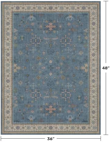 Washable Blue Rugs for Entryway Indoor - Image 2