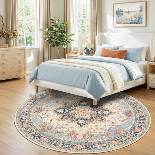 RELEANY Washable Area Rug, Round 8ft - Image 3