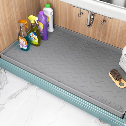 TigeJoy Under Sink Mats for Kitchen Waterproof 19" x 19", Cabinet Liner by TigeJoy