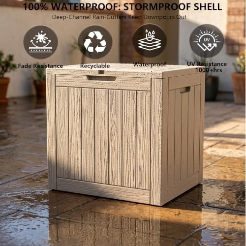Outdoor Storage Box, 35 Gallon Waterproof Deck Box - Image 4