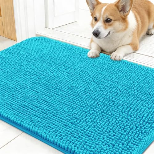 OLANLY Dog Door Mat for Muddy Paws 30x17, Super Absorbent Chenille Mud Mat by OLANLY