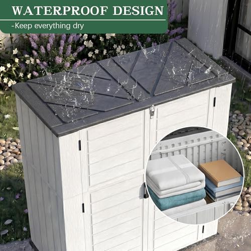 Outdoor Storage Shed Resin Waterproof Storage Cabinet - Image 5