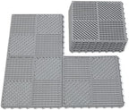 9 Pack Interlocking Drainage Tiles Double Non-Slip Tiles Mat by wiiiw