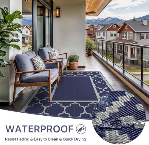 GENIMO Outdoor Rug, Waterproof Plastic Rugs - Image 5
