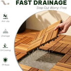 VICTORY RELAX Natural Acacia 12x12 Interlocking Wood Deck Tiles - Image 5