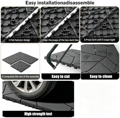 Interlocking Decking 16 Pack Plastic 12"x12" Deck Tiles Outdoor Dark Gray E - Image 5