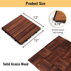 30 PCS Brown Acacia Wood Interlocking Deck Tiles - Image 4
